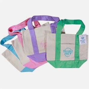 Mini Pastel Canvas Tote Bag Set